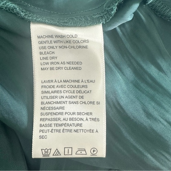 Free People Satin Emery Shirtdress Green Size Large NWT - Picture 13 of 14